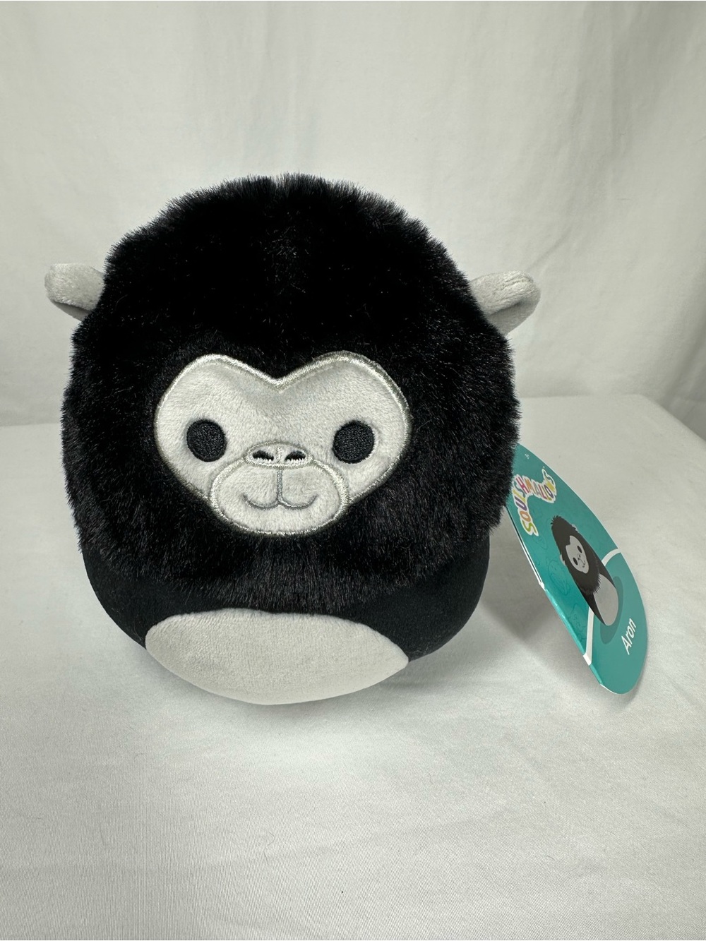 Squishmallows Aron 5” Black and Silver Plush Monkey NWT